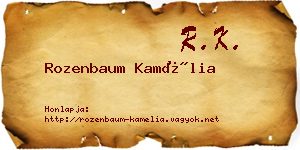 Rozenbaum Kamélia névjegykártya